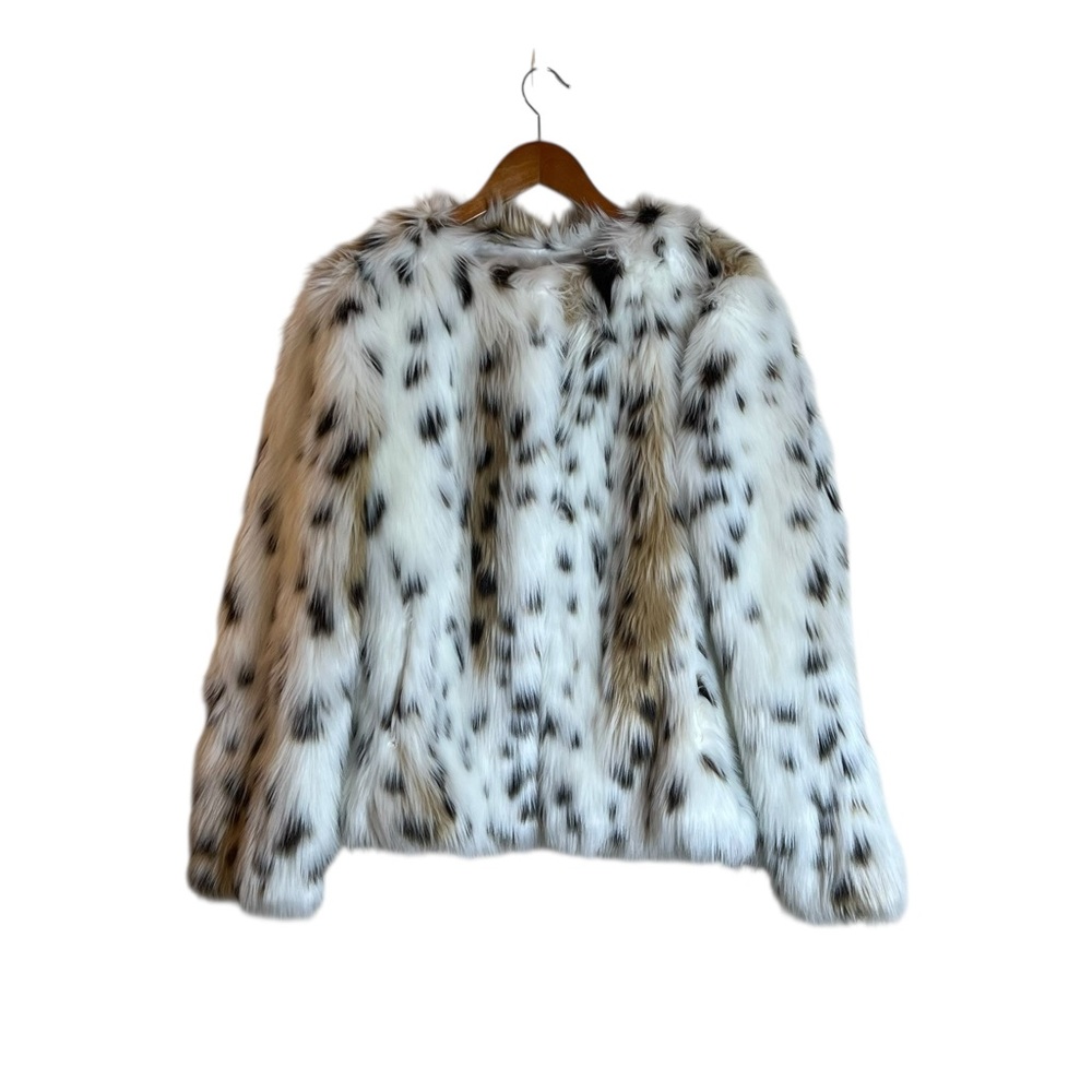 NWT 7 For All Mankind Faux Fur Coat Size Large Hook Closure‎ Designer
